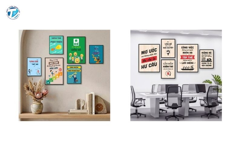 Tranh slogan thể hiện cá tính và phong cách không gian